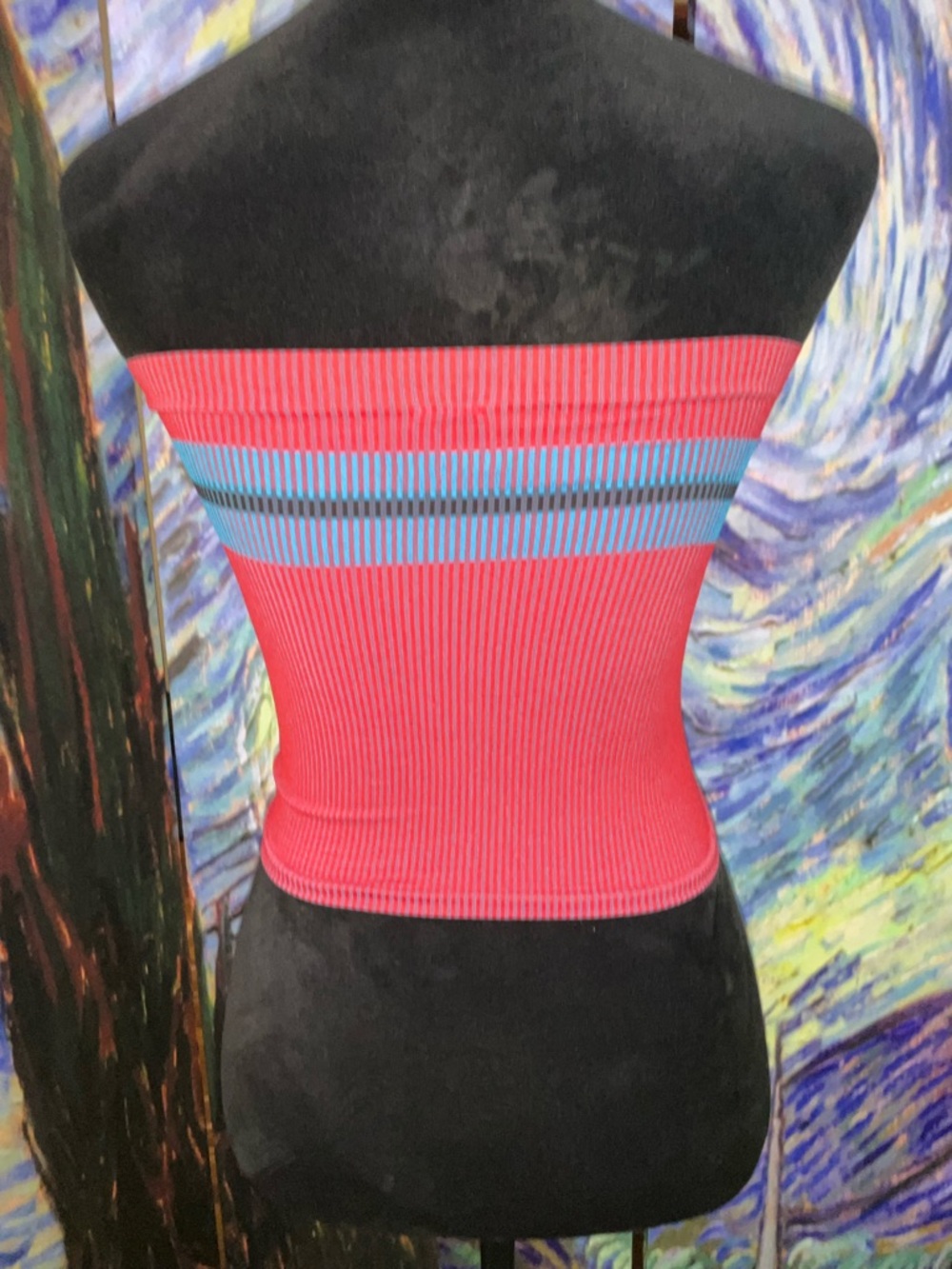 Urban Outfitters XS/S red & blue Out From Under Charlie seamless tube top - Picture 3 of 4